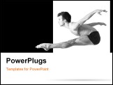 PowerPoint Template - Young professional muscular Male Dancer Leaping in air