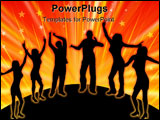 PowerPoint Template - A group of dancers in silhouette against an orange background with a white light in the centre.