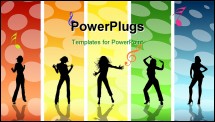 PowerPoint Template - Silhouette of dancing girls