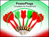 PowerPoint Template - Several Dart arrows isolated over white background