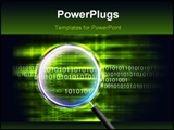 PowerPoint Template - a magnifying glass scanning computer data