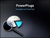 PowerPoint Template - chart and magnifying glass on a dark grey background