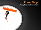 PowerPoint Template - clock face concept of deadline close up