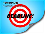 PowerPoint Template - The word Deadline and a red target on a hanging wall calendar