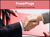 PowerPoint Template - Moment of making an successful agreement: handshake and exchange of documents