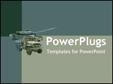 PowerPoint Template - Tank and truck on defense green