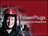 PowerPoint Template - Happy female airforce pilot on the job