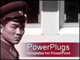 PowerPoint Template - Alert Asian military officer