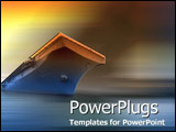 PowerPoint Template - Imposing aircraft carrier awaits instructions