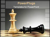 PowerPoint Template - White king stands tall next to defeated black