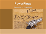 PowerPoint Template - Declaration of independence and a gun. right to bare arms concept.