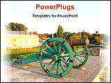 PowerPoint Template - gun on the fortress walls
