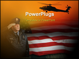 PowerPoint Template - abstract canvas textured army design with helicopter and American flag