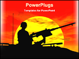 PowerPoint Template - An army gunner on tank
