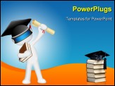 PowerPoint Template - illustration of 3d man in vector fully scalable with degree and graduation hat