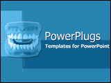PowerPoint Template - Model of new dentures on blue