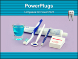 PowerPoint Template - A small assortment of dental health equipment that a person can use at home.