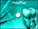 PowerPoint Template - Digital illustration of teeth and tools using by dentist