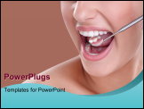 PowerPoint Template - dental mouth mirror near healthy white woman teeth