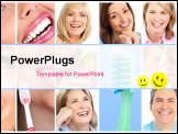 PowerPoint Template - teeth whitening tooth brushing dental care. Smile