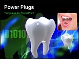 PowerPoint Template - Digital illustration of teeth in colour background