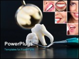 PowerPoint Template - Real Human Wisdom teeth, dental implant and instruments Shallow depth of field