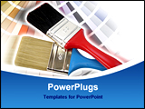 PowerPoint Template - image of room paint brush with color shade card