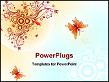 PowerPoint Template - Abstract floral chaos with butterfly element for design illustration