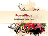 PowerPoint Template - illustration drawing of floral background with grunge texture
