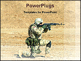 PowerPoint Template - a soldier shooting on desert