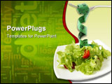 PowerPoint Template - Green stilllife with fork dedicated to healthy life