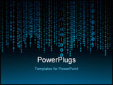 PowerPoint Template - Binary background in black and blue with numbers falling from the sky