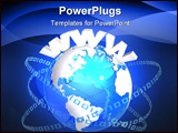 PowerPoint Template - 3d rendered illustration of a globe with binary rings and www sign