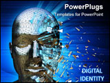 PowerPoint Template - A digital identity disintegrating into pieces. Digital illustration.