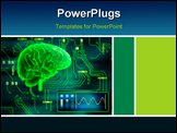 PowerPoint Template - An human brain as a central processing unit. Digital illustration.