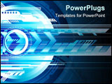 PowerPoint Template - Blue Futuristic technology background vector illustration layered.