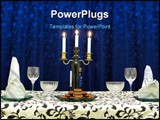 PowerPoint Template - Table ready for romance dinner in restaurant