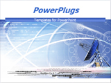 PowerPoint Template - bstract theme of circles with satellite dish will fit presentations on telecommunication, TV channe