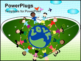 PowerPoint Template - hildren from all around the world sharing, showing love and holding hands. Children from America, A