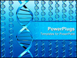 PowerPoint Template - Many blue DNA (double helixes)