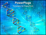 PowerPoint Template - DNA Strand in Abstract blue light burst background