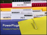 PowerPoint Template - Folders for documents at office of the insurance company.