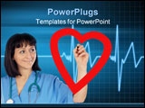 PowerPoint Template - medical cardiologist drawing a heart