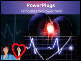 PowerPoint Template - Heart beat on a monitor on a dark background