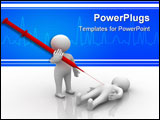 PowerPoint Template - 3D doctor and patient with red injection needle on white background