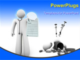 PowerPoint Template - A doctor holds a blank prescription - perfect for writing in your own copy