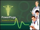 PowerPoint Template - Medical abstract background of ecg machine with universal medical symbol