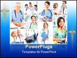 PowerPoint Template - Smiling medical doctors with stethoscope. Health. Hospital.