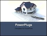 PowerPoint Template - Documents and house isolated on a white background