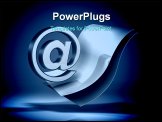 PowerPoint Template - d illustration of two blank sheets of paper with a chrome at/email symbol on a medium gray reflecti